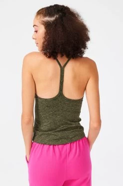TLC Y-Back Tank In Uniform Green