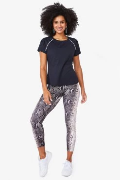 Hi-Shine Capris In Wild Python