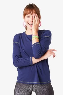 Bliss Long Sleeve Tee In Deep Blue