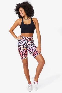 Terez X Torchd Hi-Shine Bike Shorts In Tie Dye