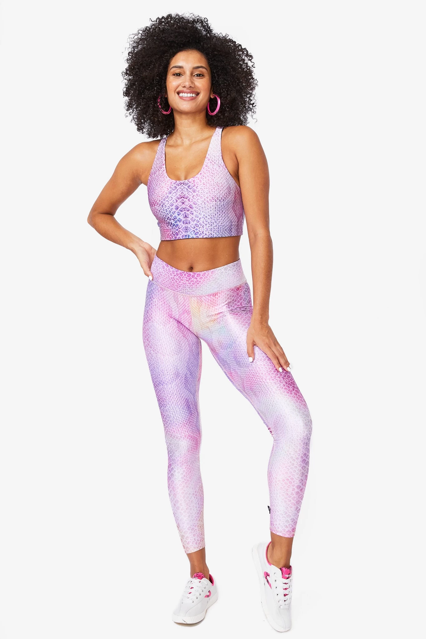 Hi-Shine Leggings In Pink Python 3 Hi-Shine Leggings In Pink Python
