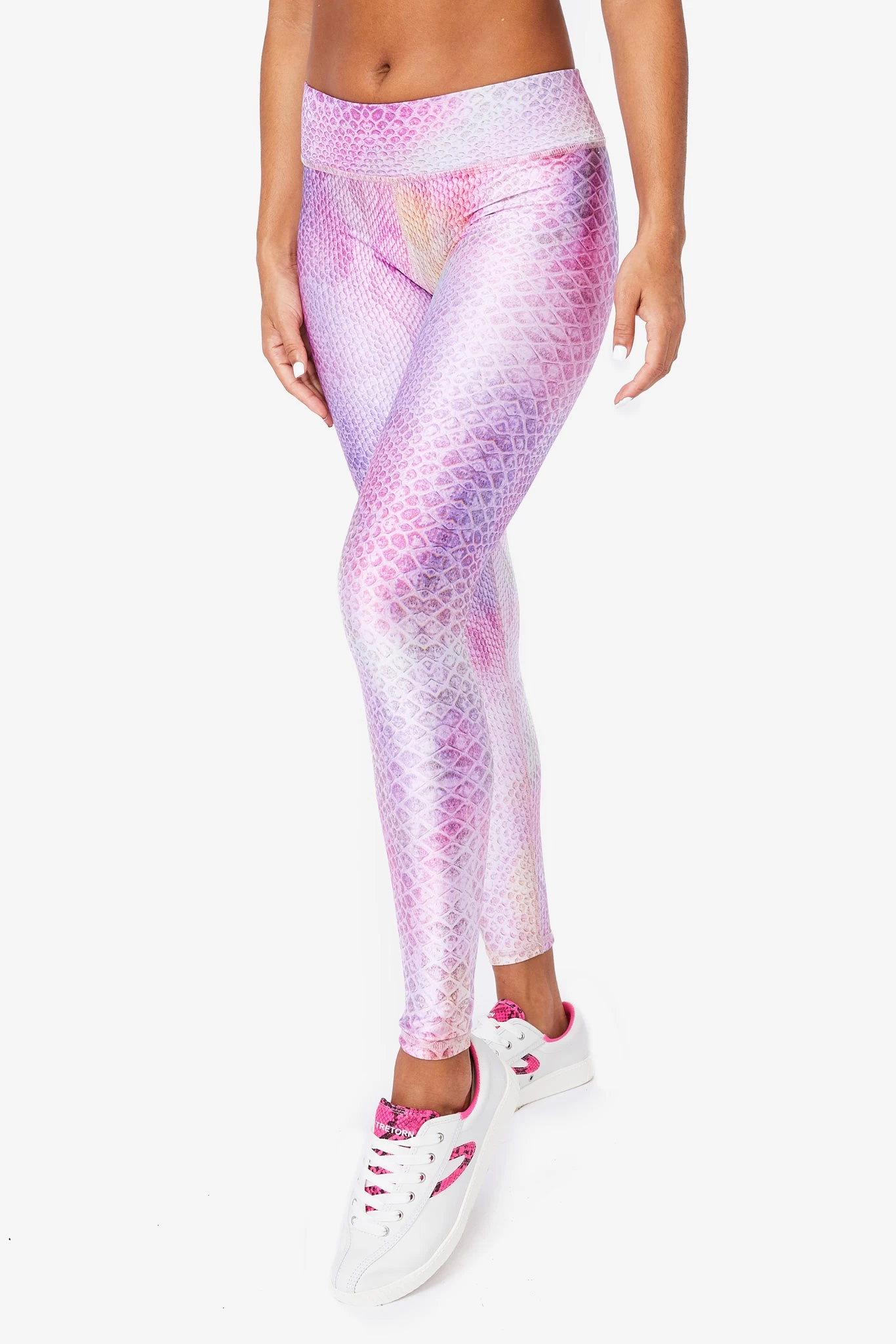 Hi-Shine Leggings In Pink Python 4 Hi-Shine Leggings In Pink Python - Image 2