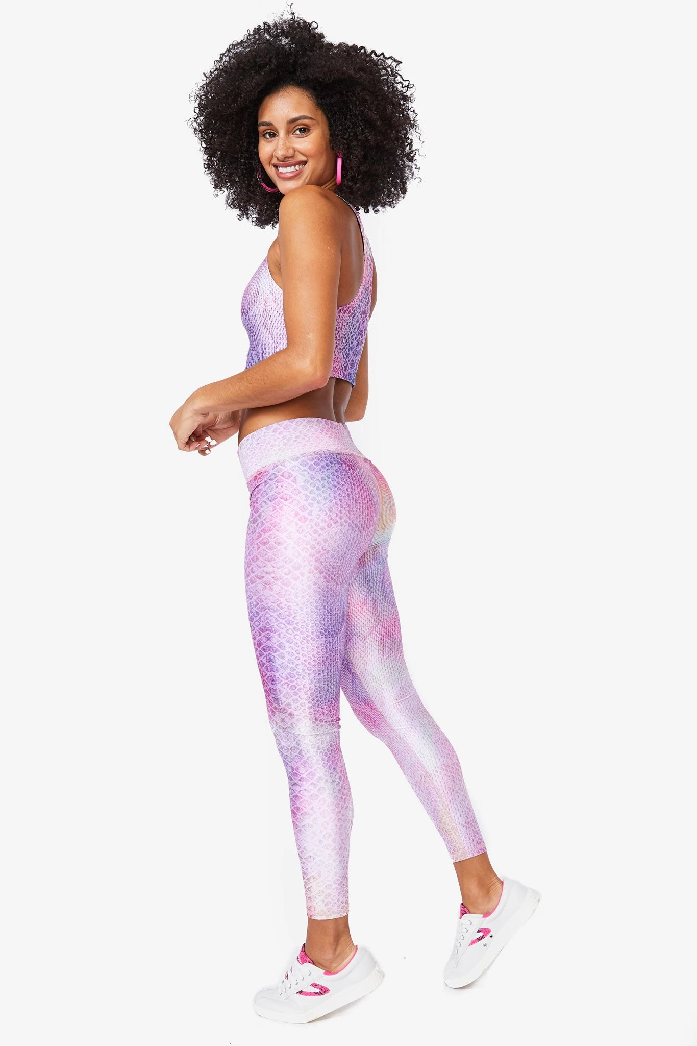 Hi-Shine Leggings In Pink Python 5 Hi-Shine Leggings In Pink Python - Image 3