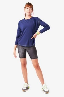 Bliss Long Sleeve Tee In Deep Blue -Chic Wear Shop 4 4f94f310 19ab 4ae2 9811 8bb54214016a