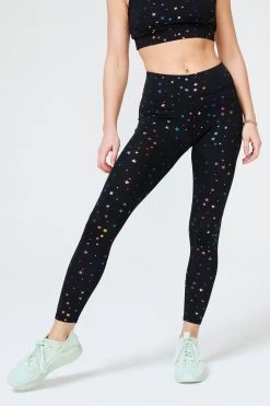 UpLift Leggings In Rainbow Mini Star 18 UpLift Leggings In Rainbow Mini Star -Chic Wear Shop BlackRainbowMiniStarts Leggings 5