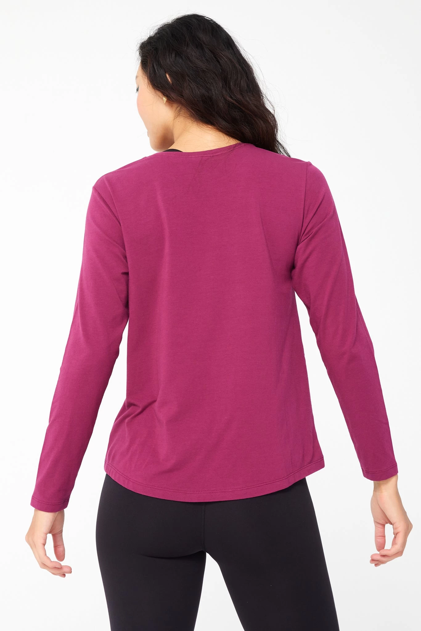 Bliss Twist Front Long Sleeve Tee In Black Raspberry 6 Bliss Twist Front Long Sleeve Tee In Black Raspberry - Image 4
