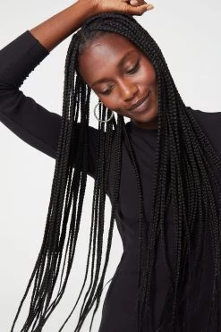 Long Sleeve Rib Dress In Black -Chic Wear Shop Black L SRibDress 2