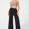 Rib Wide Leg Pant In Black 2 Rib Wide Leg Pant In Black -Chic Wear Shop Black Rib WideLegPant 1