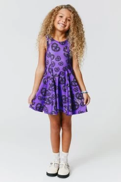 Kids Skater Dress In Chocolate Covered Pretzels