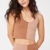 Two Tone TLC Crop Top In Aztec And Camel -Chic Wear Shop Colorblock AztecCamel CropTop 1 dc36d2d2 2709 40bf 81da 604622a90b2f