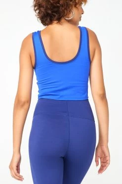 Colorblock Trim TLC Crop Top In Electric Blue And Navy 8 Colorblock Trim TLC Crop Top In Electric Blue And Navy -Chic Wear Shop Colorblock CropTop ElectricBlueNavy 2