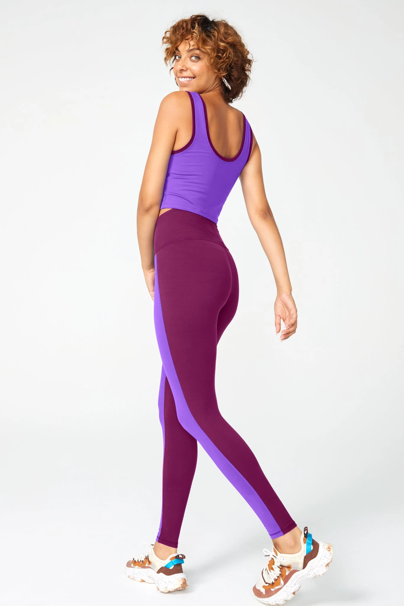 Colorblock TLC Leggings In Black Raspberry And Super Electric Purple 7 Colorblock TLC Leggings In Black Raspberry And Super Electric Purple - Image 5