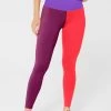 Tri Tone TLC Leggings 1 Tri Tone TLC Leggings -Chic Wear Shop Colorblock Tri HotRedElectricPurpleBlackRasp Legging 1