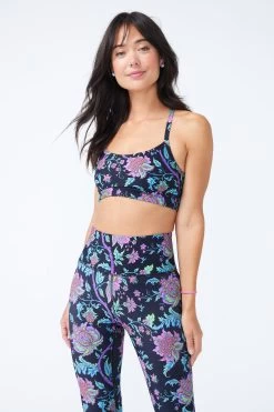 DuoKnit Y-Back Bralette In Bright Baroque -Chic Wear Shop Damask Bra 4