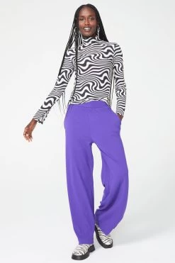 Rib Wide Leg Pant In Electric Purple 14 Rib Wide Leg Pant In Electric Purple -Chic Wear Shop ElectricPurple RibPant 5