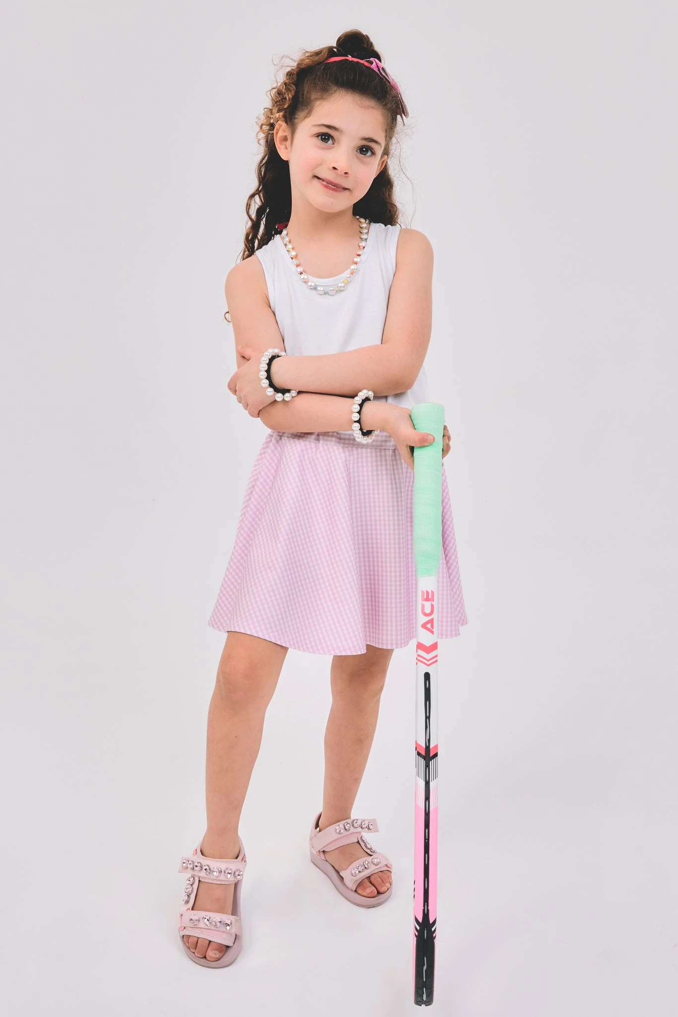 Kids Skater Skirt In Pink Gingham 3 Kids Skater Skirt In Pink Gingham