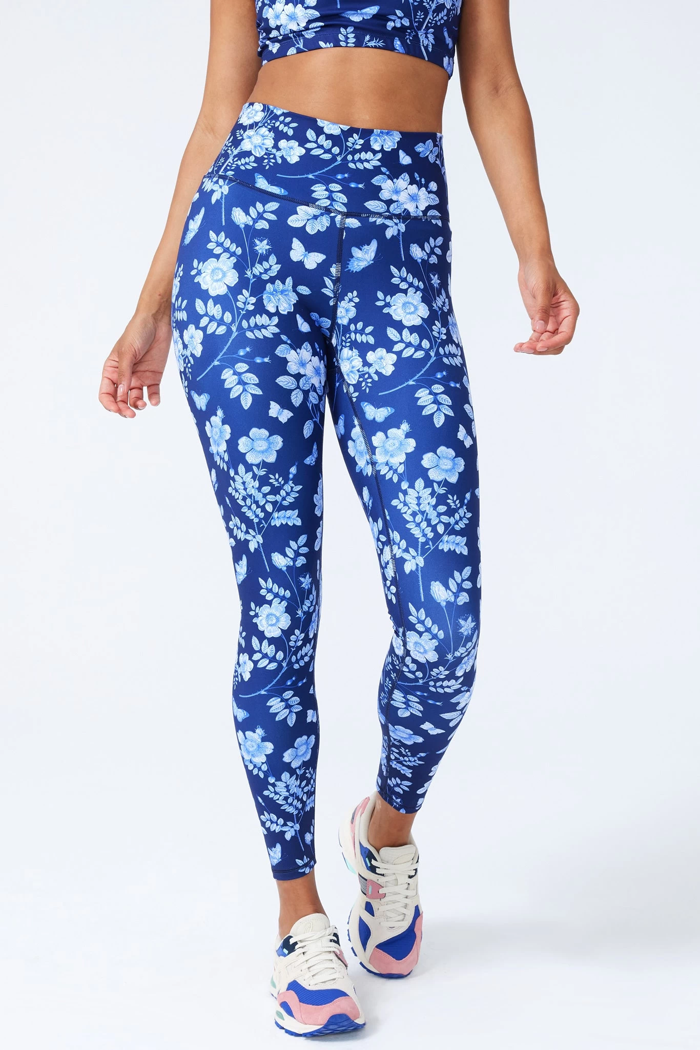 TLC Printed Leggings In Navy Fine China 3 TLC Printed Leggings In Navy Fine China