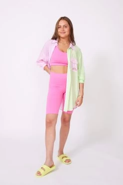 Button Down In Gingham Pastel Patchwork -Chic Wear Shop Gingham TLCBubblegum 1