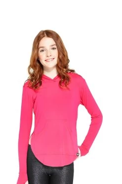 Kids Hooded Long Sleeve In Hot Pink -Chic Wear Shop Girls Hot Pink Hooded Long Sleeve 2 f0146cd0 e03d 42f9 9520 1d69c61c845c