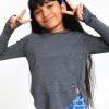 Kids Hooded Long Sleeve In Heathered Gray