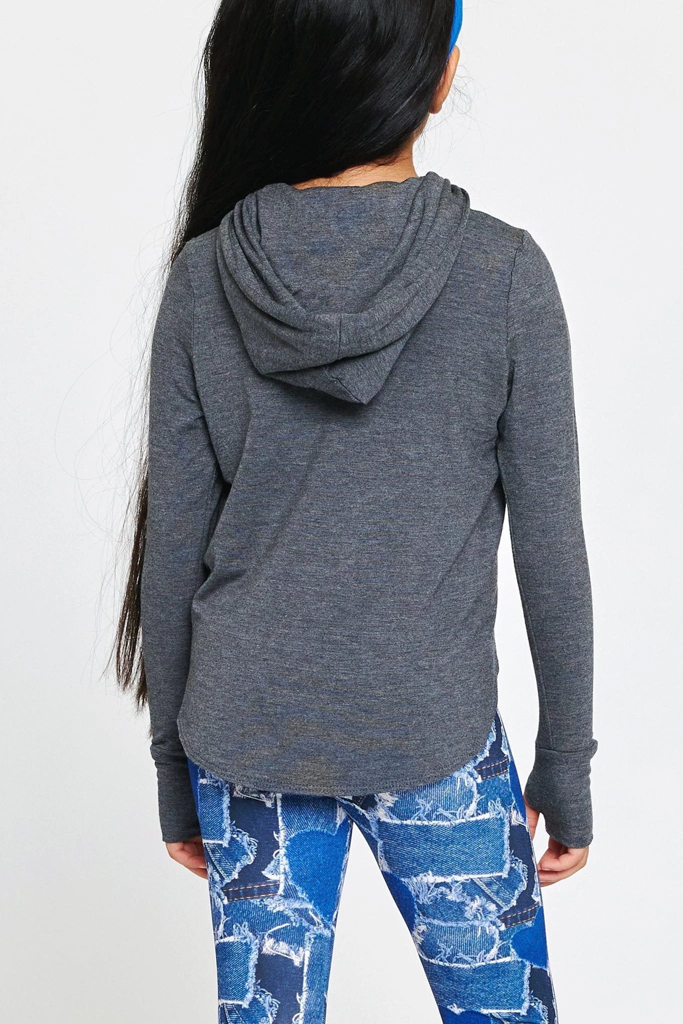 Kids Hooded Long Sleeve In Heathered Gray 5 Kids Hooded Long Sleeve In Heathered Gray - Image 3