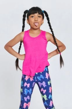 Kids Racerback Tank In Hot Pink