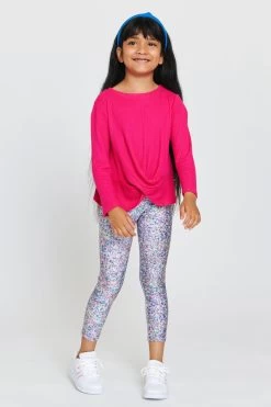 Girls Leggings In Classic Rainbow Glitter