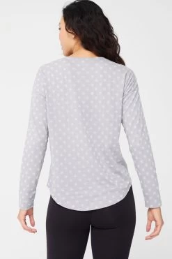 Burnout Long Sleeve Tee In Collegiate Gray Star -Chic Wear Shop Gray StarBurnout L S 3