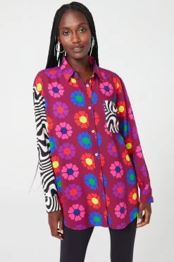 Button Down In Heart Floral Patchwork