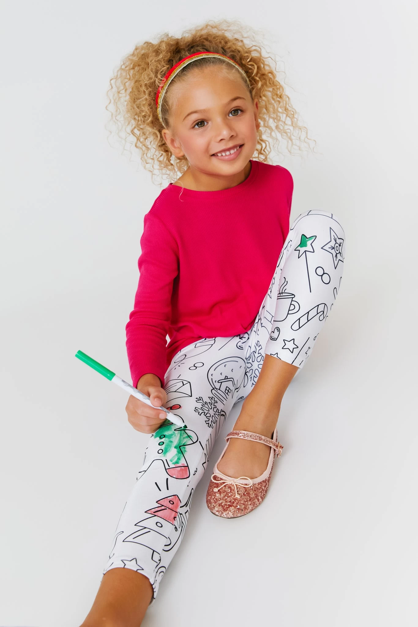 Girls Leggings In Christmas Coloring Book 4 Girls Leggings In Christmas Coloring Book - Image 2