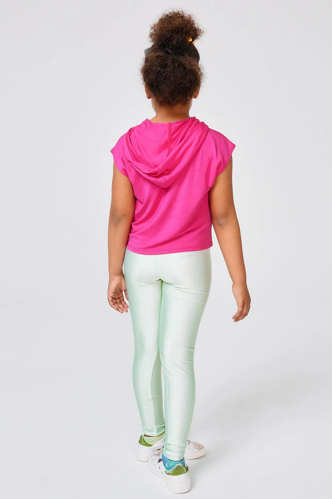 Kids Leggings In Lime Gingham 4 Kids Leggings In Lime Gingham - Image 2