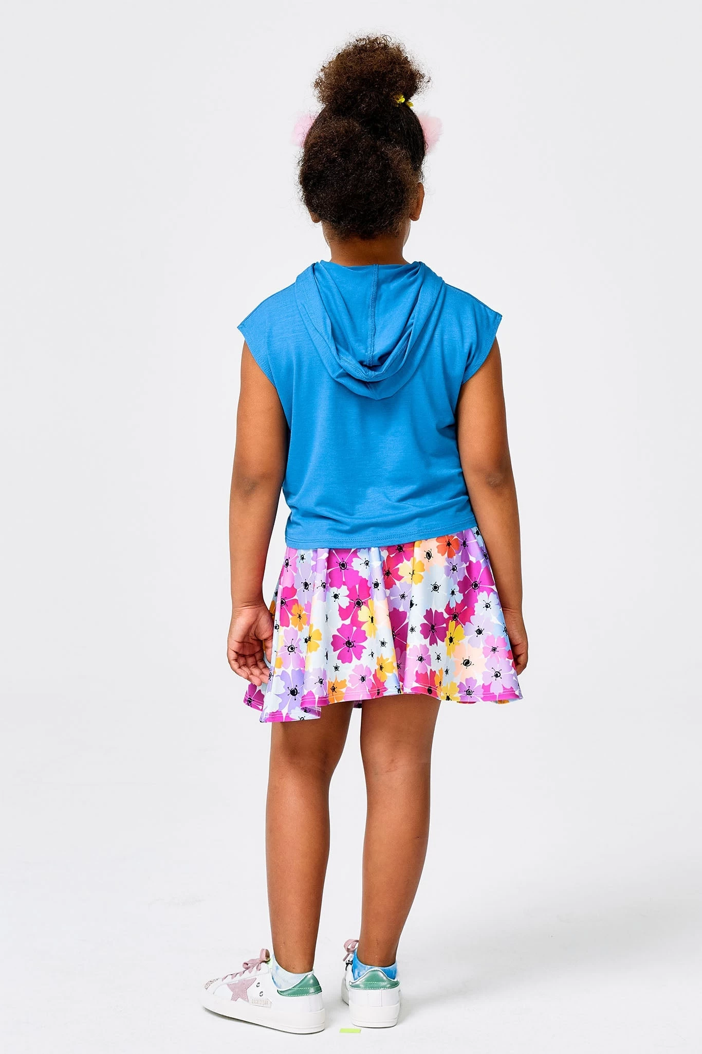 Kids Crop Hoodie In Turquoise 4 Kids Crop Hoodie In Turquoise - Image 2