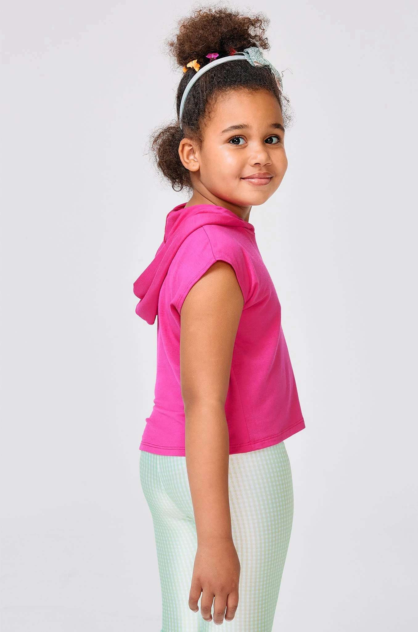 Girls Crop Hoodie In Terez Pink 5 Girls Crop Hoodie In Terez Pink - Image 3