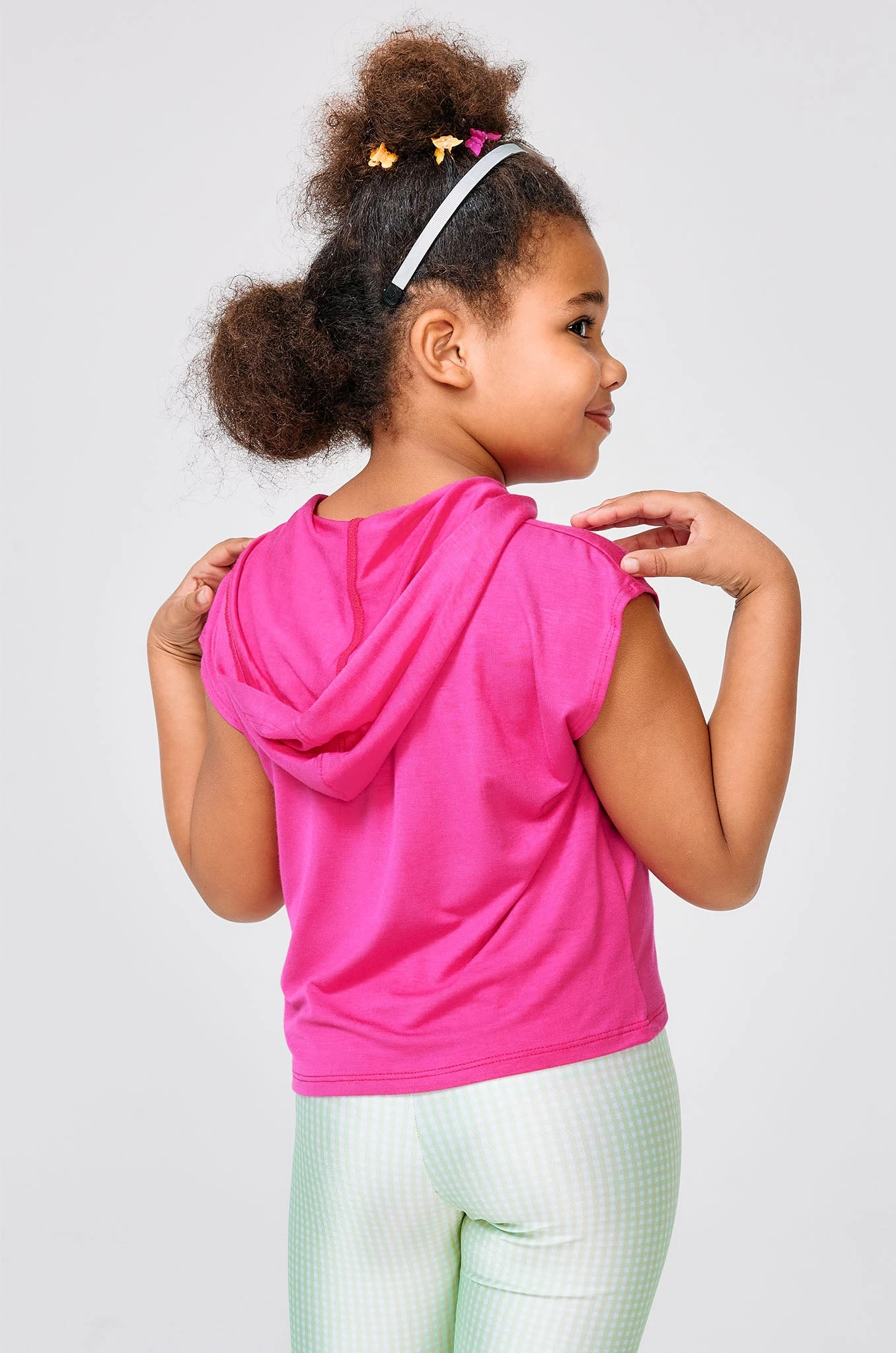 Girls Crop Hoodie In Terez Pink 4 Girls Crop Hoodie In Terez Pink - Image 2