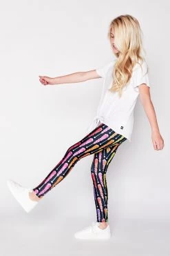 Kids Leggings In Rainbow Rock Candy