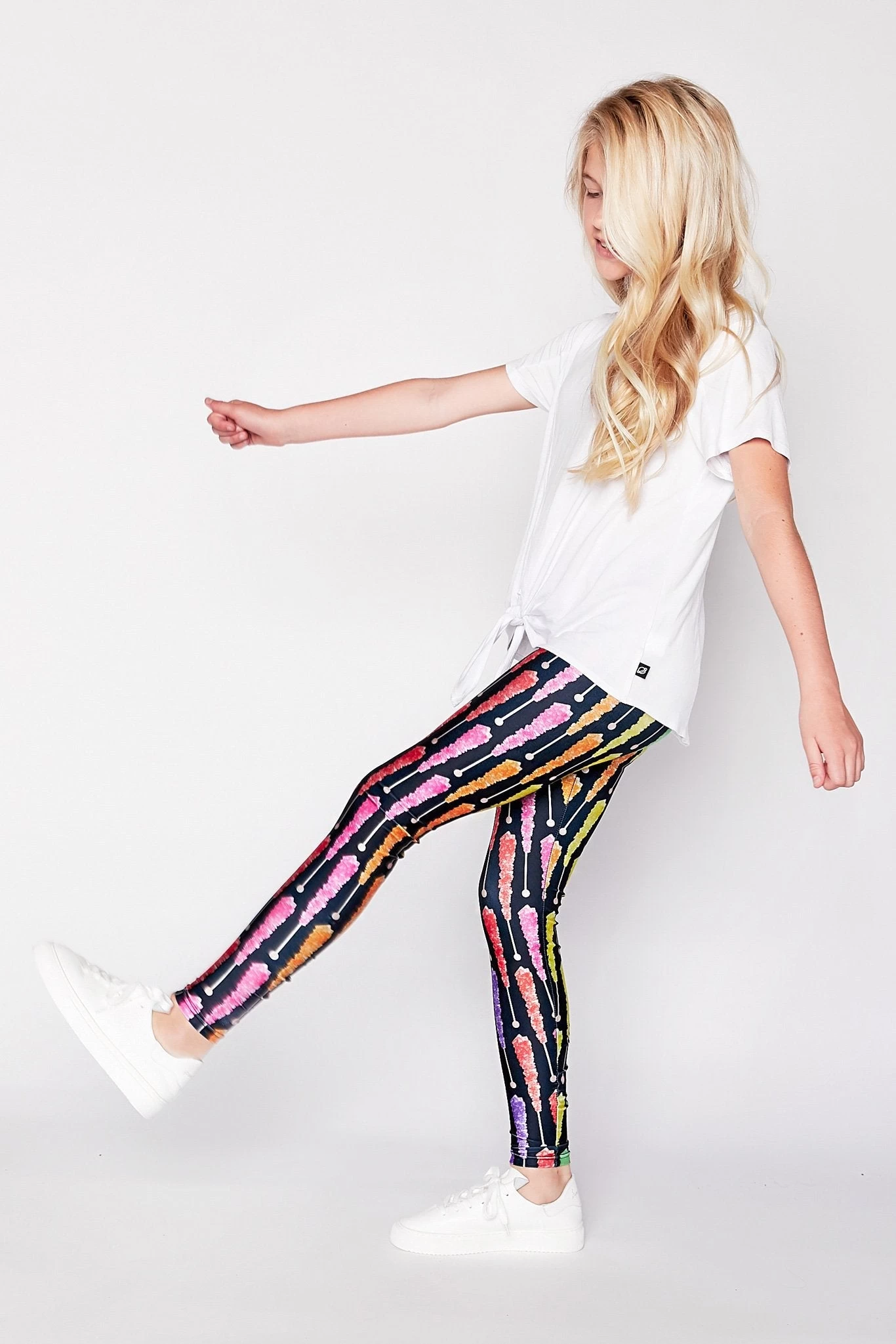 Kids Leggings In Rainbow Rock Candy 3 Kids Leggings In Rainbow Rock Candy