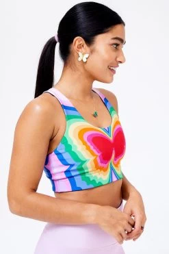 DuoKnit Sports Bra In Psychedelic Butterfly -Chic Wear Shop LOOK 009 076