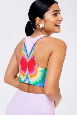 DuoKnit Sports Bra In Psychedelic Butterfly -Chic Wear Shop LOOK 009 078