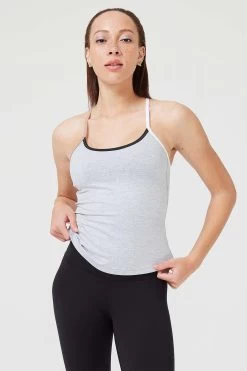 TLC Y-Back Tank In Collegiate Gray Colorblock