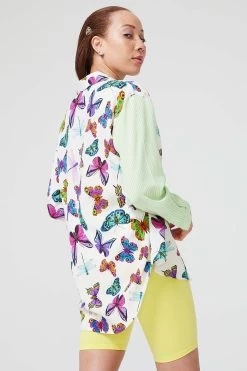Button Down In Butterflies Patchwork -Chic Wear Shop LOOK 015 1808
