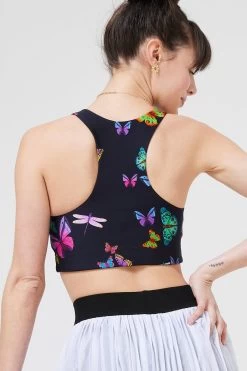 DuoKnit Sports Bra In Black Neon Butterflies 11 DuoKnit Sports Bra In Black Neon Butterflies -Chic Wear Shop LOOK 019 048