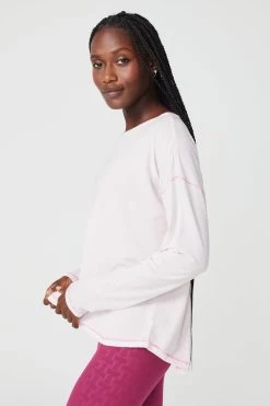Bliss Long Sleeve Tee In Light Pink -Chic Wear Shop LightPink BlissTee L S 2