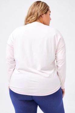 Bliss Long Sleeve Tee In Light Pink -Chic Wear Shop LightPink LSBlissTee 3