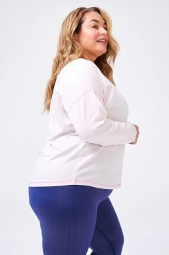 Bliss Long Sleeve Tee In Light Pink -Chic Wear Shop LightPink LSBlissTee 4