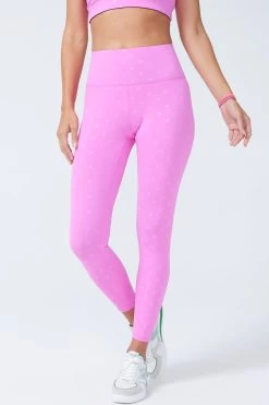 UpLift Leggings In Pink Heart Foil 10 UpLift Leggings In Pink Heart Foil -Chic Wear Shop MiniHeartsPink Leggings 2