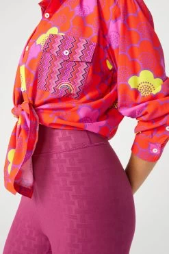 Button Down In Nested Floral Patchwork 11 Button Down In Nested Floral Patchwork -Chic Wear Shop NestedFloral ZigZag ButtonDown 3