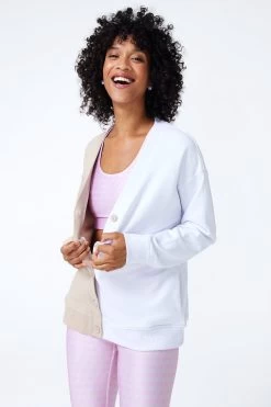 Chili Cardigan In Oat Milk And White -Chic Wear Shop OatMilkWhite ChiliCardigan 2