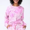 Printed Crew In Oat Milk And Pink Geo -Chic Wear Shop PinkFineChina OatGeo Crewneck 1