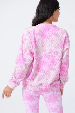 Printed Crew In Oat Milk And Pink Geo 10 Printed Crew In Oat Milk And Pink Geo -Chic Wear Shop PinkFineChina OatGeo Crewneck 3