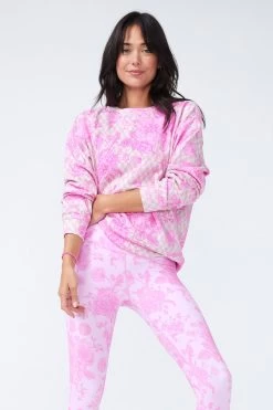 Printed Crew In Oat Milk And Pink Geo 11 Printed Crew In Oat Milk And Pink Geo -Chic Wear Shop PinkFineChina OatGeo Crewneck 4